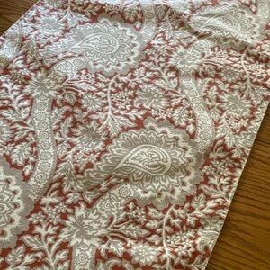 Williams Sonoma Orange Tan and Off White Paisley Table Runner 16” X 104”
